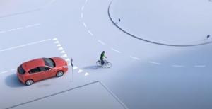 Aborder et n&eacute;gocier un rond point &agrave; v&eacute;lo