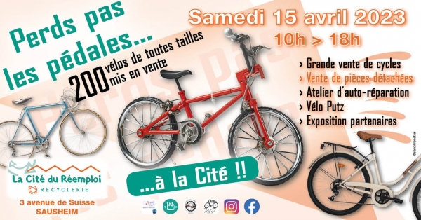 Perds pas les pédales - 200 vélos mis en vente le 15 avril à la Cité du réemploi
