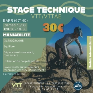 Stage VTT Sensation "Socle de base" et "Modules interm&eacute;diaires"
