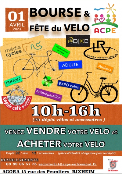 F&ecirc;tes du v&eacute;lo et Bourses v&eacute;los le 1er Avril &agrave; Rixheim