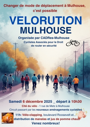 V&eacute;lorution samedi 6 d&eacute;cembre &agrave; Mulhouse