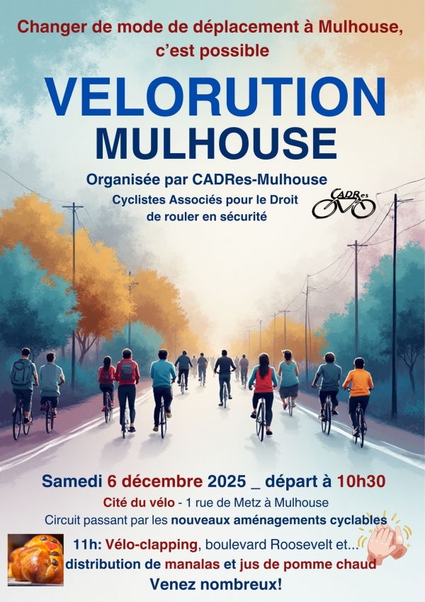 Vélorution samedi 6 décembre à Mulhouse