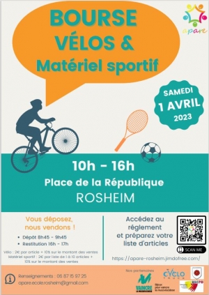 Bourse v&eacute;los et mat&eacute;riel de sport &agrave; Rosheim