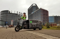 A Strasbourg centre la collecte des biodéchets s'effectue majoritairement en  vélos cargo