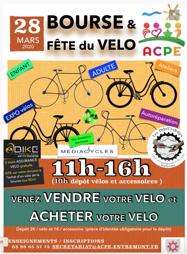 Bourse vélo &amp; Fête du vélo à Rixheim le 28 mars