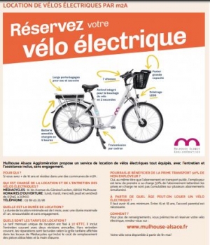 Location de v&eacute;lo &eacute;lectrique M2A (Mulhouse Agglom&eacute;ration)